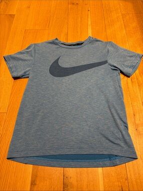 Nike Heather Blue Short-Sleeve Tee with Dark Swoosh